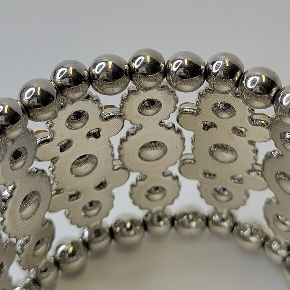 Blue Sparkling Crystal Stretch Rhinestone Bracelet - Picture 4 of 11